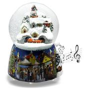 Boule à neige de Noël - Paysage de montagne avec train - Socle paysage d'hiver - Polyhaus - Avec musique - Hauteur : 14 cm - Largeur : 10 cm - Boule à secouer - 20063