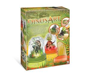 Boule à Neige DinosArt avec Lumière LED Kit Loisirs Créatifs - Atelier Enfant de Fabrication de 2 Globes d'Eau Lumineux avec 60 Éléments Décoratifs - Activité Manuelle Enfant 7 ans et plus