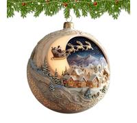 Boule à neige en acrylique 2D Père Noël loup neige maison ornement | Décoration de Noël pour l'intérieur pour les vacances, les fêtes d'anniversaire, les couloirs, les bureaux, les pièces