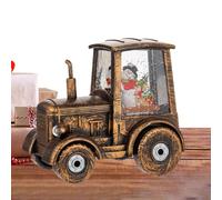 Boule à neige en forme de tracteur - Décoration lumineuse à paillettes, décoration de table de vacances, manteau de neige de table d'intérieur, cadeaux de fête d'hiver | Prix de vacances pour enfants