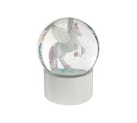 - Boule à Neige en Verre "Licorne" 13cm Blanc