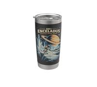 Boule à neige Enceladus Saturne pour skieur spatial rétro Sci Fi Gobelet isotherme en acier inoxydable double paroi