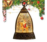 Boule à neige lumineuse - Lanterne de Noël 8,5 x 5 x 14 cm, globe musical scintillant, décoration de vacances alimentée par batterie | Fête d'anniversaire de vacances, bureau, maison, bureau, veilleus