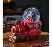 Boule à neige Marco Paul en forme de train de Noël - Boules à neige extra larges avec lumières LED à changement de couleur - Décorations de Noël fantaisie pour la maison (toutes à bord)