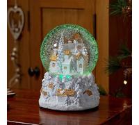 Boule à neige musicale de Noël avec village en rotation automatique de 18 cm de haut Joue un medley de 8 chansons Éclairage LED coloré pulsant