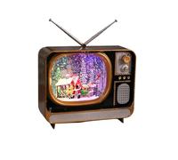 Boule à neige musicale de Noël vintage en forme de télévision, affichage de lumière LED, 8 mélodies contenues, plusieurs scènes disponibles, décoration de Noël rétro, design innovant