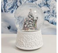 Boule à Neige Nostalgie | Boule à secouer | H: 13 cm - L : 10 cm | 20352 | pour sapin de Noël décoré sur socle blanc