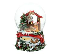 Boule à Neige - Père Noël avec Enfant et Chien - Mélodie : We Wish You a Merry Christmas, L/L/H/Ø Boule 11 x 11 x 15 cm Ø 10 cm