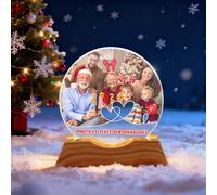 Boule à Neige Photo personnalisée Boule a Neige Personnalisable avec Foto Texte Convient pour Noël, fiançailles Anniversaire Cadeaux de (Texte Photo personnalisé 2)