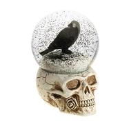 boule à neige tête mort corbeau resine 12.6x15.6cm - chaks 12104 Noir G
