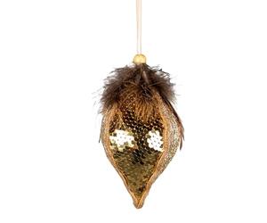 Boule à Paillettes dorées en Forme de Goutte d'eau de 14 cm - Décorations à Suspendre pour Sapin de Noël - Ornements décoratifs festifs sur Le thème des Contes de fées