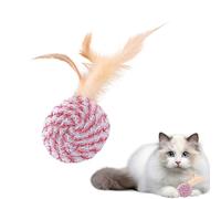 Boule à plumes pour chat - Jouet interactif pour chat avec plumes de chat - Teaser amusant pour chat - Boule à dents pour chatons
