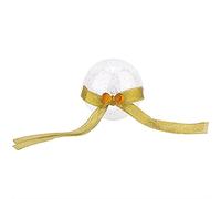 Boule à Suspendre à Paillettes de Noël 5 Pièces Boîte Transparente Décoration Cadeau de Bonbons Ornement à Remplir pour Arbre Maison Fête Mariage Or Argent Noeud Coeur 7 cm (Arc d'or)