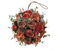Boule à suspendre en forme de fleur artificielle de 20 cm de diamètre, parfaite pour la décoration de mariage et l'amélioration de l'ambiance de la maison dans les espaces de vie (couleur automne)