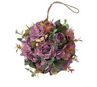 Boule à suspendre en forme de fleur artificielle - Diamètre : 20 cm - Décoration de mariage et de maison - Violet