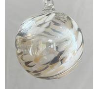 Boule à suspendre - En verre de cristal soufflé à la bouche - Marron/blanc transparent - Diamètre : environ 8 cm