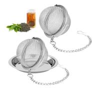 Boule À Thé, 2PCS filtre a the, Infuseur à Thé Trou Fin avec Chaîne et Couvercle,Passoires à épices,filtre à thé pour Infuser thé inox du thé vrac et des épices Acier Inoxydable boule a the infuseur