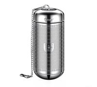 Boule à thé en acier inoxydable avec filtre à mailles fines et couvercle fin, chaîne étendue compatible avec différentes tailles de tasse pour infuser du thé et des herbes (S)