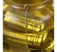 Boule à thé en acier inoxydable avec maille améliorée et chaîne étendue, parfaite pour infuser du thé en vrac et mélanger des épices (A2-L)