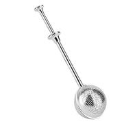Boule à thé en acier inoxydable, filtre, passoire rétractable, long manche, accessoires de thé durables pour thé en feuilles, thé parfumé Pu'er vert noir, argent 304, 18 cm, 37 g