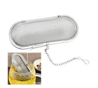 Boule a The Inox,Boule d'épices pour Herbes Et éPices,Thé En Feuilles,ChaîNe Incluse, Argent,Boules à Thé en Acier Inoxydable,Outil RéUtilisable Passoire à Epices en Boule The (11 x 4,5 x 4,5 cm)