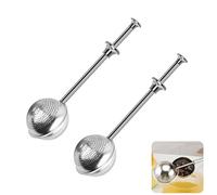 Boule a The Passoire à thé en Acier Inoxydable avec Long Manche Tamis à épices Pince à thé en Acier Lnoxydable pour Lnfuseur à thé Ultra Fins Avec Poignée de Commutation Rotative pour thés Matériaux