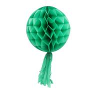Boule Alvéolée Suspendue en Papier Vert, Légère et Pliable