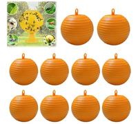 Boule Anti Mouche Boule De Piège À Mouches Suspendue, Boule Collante Anti Mouche Pièges À Insectes, Attrape-Mouches À Fruits, Attrape-parasites Extérieur, Pour De Cours, Vergers (Orange 10pcs)