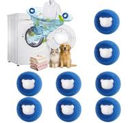 Boule Anti Poils Machine a Laver, 8 Pièces Attrape Poils Machine a Laver, Réutilisable Boule Lessive Poil Animaux, pour Nettoyer Poils d'animaux Domestiques, Cheveux, Débris Coton