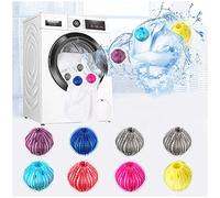 Boule Anti Poils Machine à Laver, 8 Pièces Nylon Boule de Lavage Réutilisable Colorfast Pour Meilleure Friction du Linge, Réduire l'enchevêtrement et Nettoyage Efficace