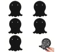 Boule Anti Poils Machine à Laver, Lot de 5 Attrape Poils Machine a Laver Forme de Poulpe, Balle Anti Poil Réutilisable pour Enlever Poils d'Animaux Chat Chien et Peluches sur Vêtements, 11x10cm Noir
