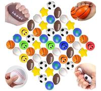 Boule Anti Stress 56Pcs 6-8.6cm pour Enfant et Adulte, PU Souple pour Soulager l'anxiété -pour Fête Cadeau,Mini balles de Sport en Mousse, balles Anti-Stress,Balle Anti-Stress en Mousse-7 Styles