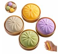 Boule Anti-Stress GéAnte MystèRe,Balle Sensorielle ColoréE,Boule DéCompression Presser en Forme Brioche CrèMe,Jouet Anti-AnxiéTé,avec BoîTe Vapeur,pour Adultes Et Enfants(Coloré)