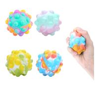 Boule Antistress,4 Pièces Balle Anti Stress Enfant Balles Anti-Stress Boules à Presser Boule de Presse à Bulles en Silicone Boule Anti Stress Balle Sensorielle Boules à Presser,pour Enfants et Adultes