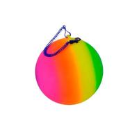Boule arc-en-ciel avec cordon - Ballon de jeu coloré pour enfants