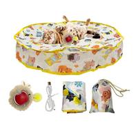 Boule Automatique Pour Chat,360 Degrés Rotation Balle Roulante Interactive - Jeu Électrique Avec Sac Et Tapis Pour Animaux Jeu Chasse Intérieur - Autonomie Intérieure Chasse Poursuite Seul