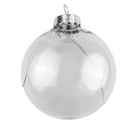 Boule Creuse Transparente PET Décoration Noël Mariage(11.5×11.5cm) | Matériau PET transparent, pour brillance réfléchissante, aspect verre réaliste, incassable, sécurité enfants
