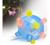 Boule d'activation pour sauter, Boule de chien éclairée avec musique, Jouets interactifs pour chiens Boule rebondissante, Boule souple active qui roule, Boule à sauter automatique avec lumière et musi