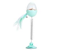 Boule d'alimentation Interactive pour Chats | Jouet Distributeur de Nourriture avec Plume et lumière | Jouet en Plume de de Chat avec Ventouse, Boule d'alimentation Lente pour Chat