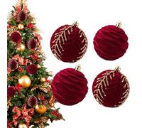 Boule d'arbre - ABS + flocage | Boules de Noël en velours | Pendentif de Noël pailleté pour Noël, souvenirs de Noël, décorations de maison de luxe, festivités et événements