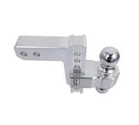 Boule d'attelage de remorque Attelage de remorque réglable, récepteur 2 Pouces, attelage Chute/montée 6, 12 500 LBS, Support Boule GTW, 2-5/16, Double remorquage, Doubles verrous(WTH13 Sliver)