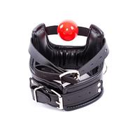 boule de bâillon 52/4.2 CM PU cuir cou collier tour de cou Silicone bouche ouverte balle Gag BDSM retenue laisse chaîne adulte Sex Toys