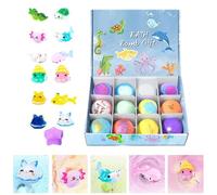 Boule De Bain - 12 Pièces, Bombes De Bain Respectueuses De La Peau Avec Jouets Surprise Cachés | Boules De Sel À Dissolution Rapide Avec Bulles Colorées Pour, Fête D'anniversaire, Jeunes