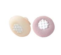 Boule de bain 2 en 1 super douce à ventouse en forme de tournesol - Brosse de nettoyage exfoliante en maille pour femme et homme (beige + violet)