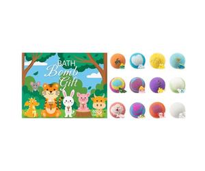 Boule de bain bio 12 pièces avec jouet à l'intérieur, comprend des d'animaux, des boules de sel de bain au gaz arc-en- | Pour se détendre, jouer, anniversaire, Noël