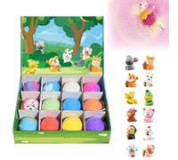 Boule de bain Enfant avec surprise,24 Pcs Bombe de bain Contient des petits Gadgets,Figurines à Collectionner pour Garçons et Filles Bath Bombs Kids Coffret Cadeau Femme (Série Animaux)