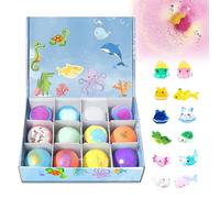 Boule de bain Enfant avec surprise,24 Pcs Bombe de bain Contient des petits Gadgets,Figurines à Collectionner pour Garçons et Filles Bath Bombs Kids Coffret Cadeau Femme (Série Océan)