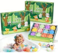 Boule De Bain Enfant Avec Surprise, Lot De 12 Bombes De Bain, Faites Main, Avec Jouets Surprise Animaux, Coffret Cadeau Naturel Et Coloré, Pour Garçons Et Filles (2pcs)