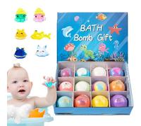Boule de Bain Faite à la Main, Boule de Bain avec à l'intérieur | Boule de sel pour | Jouets de Terre et de mer, Boule 12X Organique Naturelle Faite à la Main pour Les pour