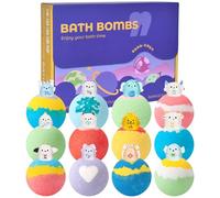 Boule de Bain Naturelles pour Enfant, Coffret de Bombes de Bain, 12x60g Bain Moussant Coffret, Bombes de Bain Enfants avec 12 Constellations Surprise Cadeau d'anniversaire pour Garçons et Filles